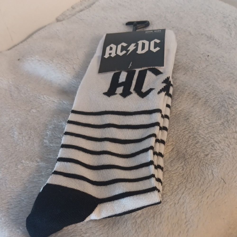 AC/DC White and Black Socks